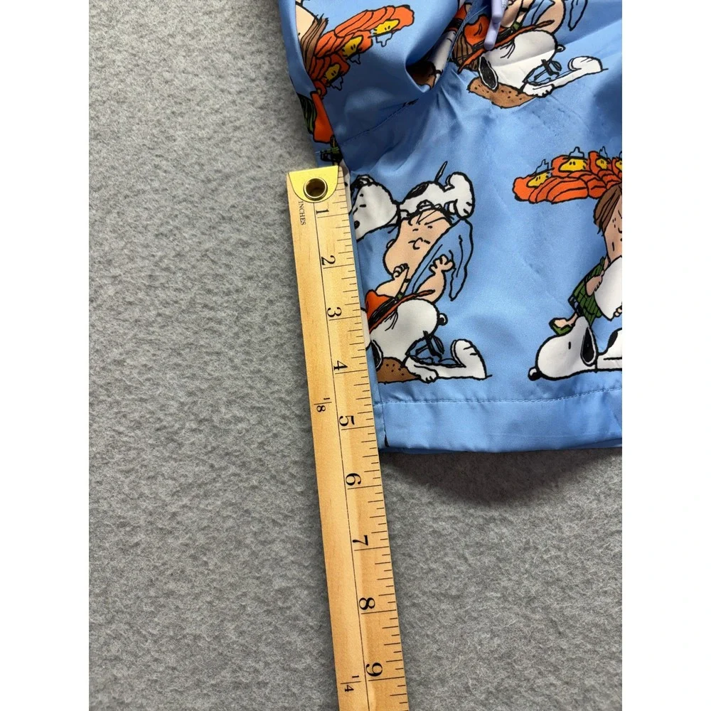Peanuts Snoopy Charlie Brown Swim Trunks Mens Large Blue All Over Print NWT